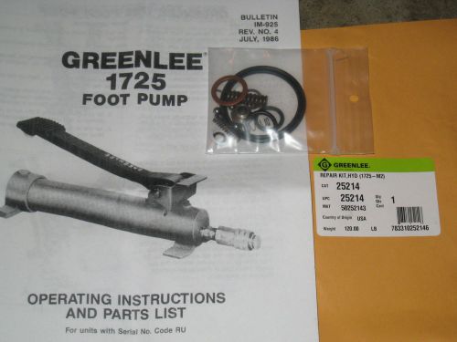 Hydraulic Foot Pump Seal Kit - Greenlee 1725 #25214 (Green Version)