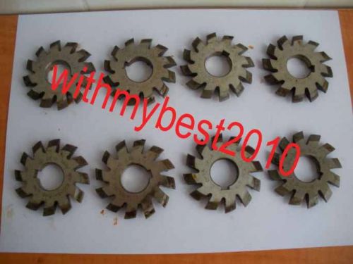 8-Piece Set of Involute Gear Cutters DP10, 14-1/2 Degree, Sizes #1-8
