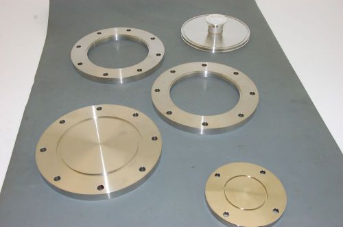 Lot of 5 Stainless Steel Vacuum Sanitary Flanges Reducer: 225mmD, 180mmD, 130mmD