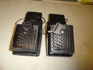 Lot of three Gould & Goodrich B652-1 Duty Leather Universal Swivel Radio Cases - CC7