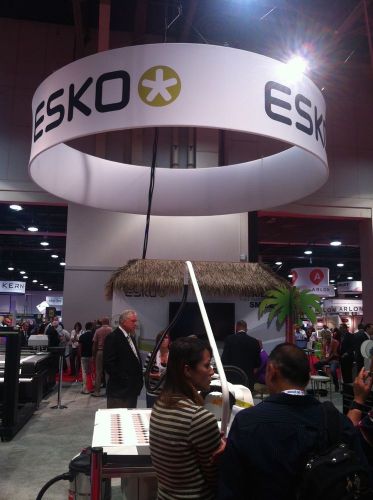 Skybox banner, 15ft round circle x 48 trade show display with custom print for sale