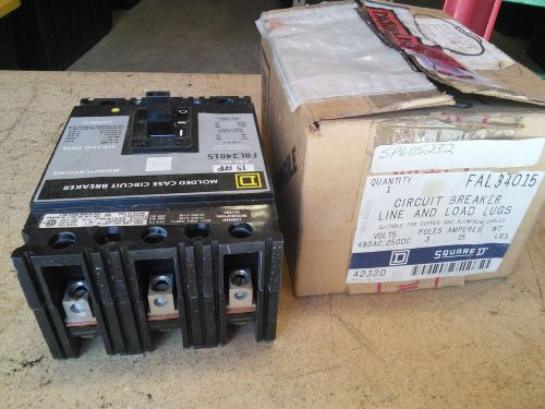 Square d #fal-34015 480 volt 15 amp 3 pole circuit breaker for sale