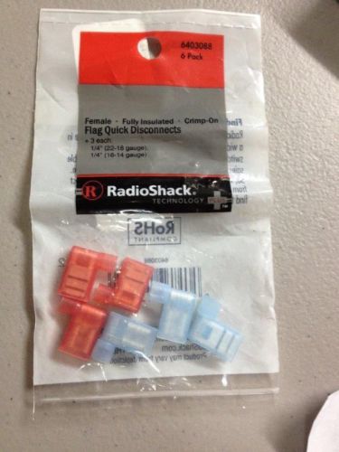 6-Pack of RadioShack Quick-Disconnects with Female Flag Crimp-On Terminals