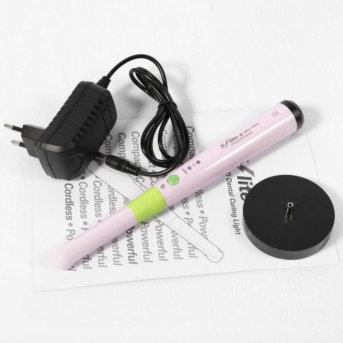 Hot new dental cordless wireless led curing light lamp 330 rotation th pink for sale