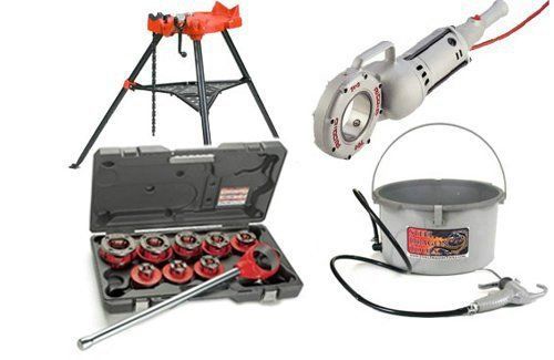 Ridgid  700 power drive pipe threader with ridgid 36475 ratchet &amp; sdt 418 oile for sale