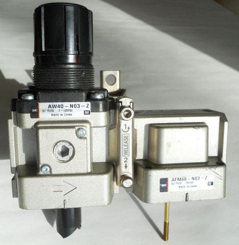 Filter/Pressure Regulator: SMC AW40-N03-Z 
Oil Mist Separator: SMC AFM40-N03-Z