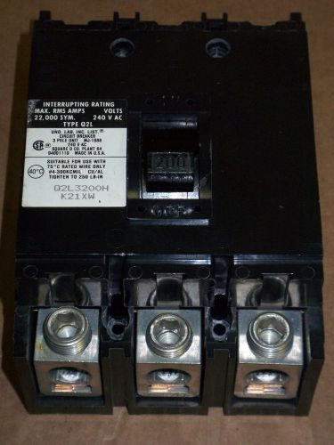 Square d q2l 3 pole 200 amp 240v q2l3200h circuit breaker for sale