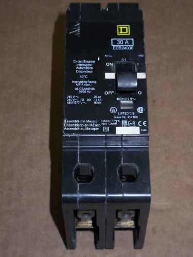 Square d edb 2 pole 30 amp 480y/277v edb24030 circuit breaker for sale