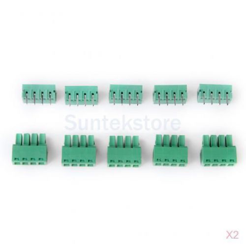 2x 10 4way 4pin screw pcb terminal block connector 3.81mm pitch pluggable type for sale