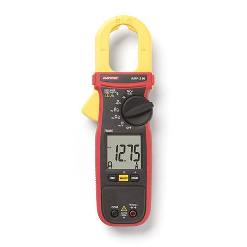 The Multimeter is called the Amprobe AMP-210, and it is a clamp multimeter with a TRMS and a 600A AC rating.