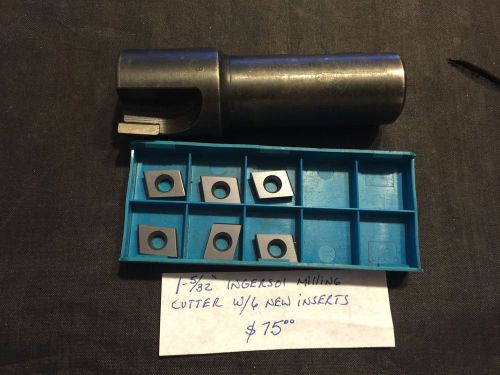 Ingersoll Milling Cutter with six Ingersoll CDE322R005 IN2030 Carbide Inserts, measuring 1 and 5/32 inches.