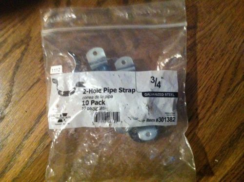 Bag of 10 American Valve 2-Hole Pipe Straps, 3/4