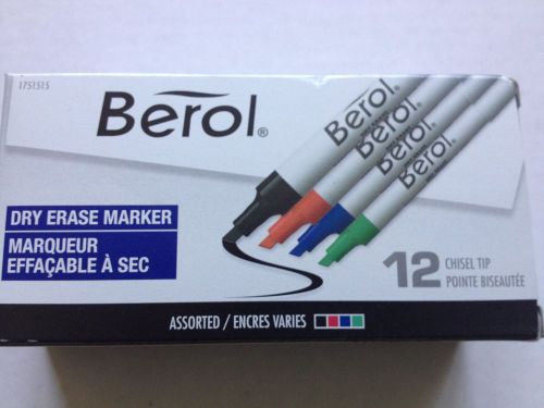 12 Colored Berol Dry Erase Markers with Chisel Tips (1751515)
