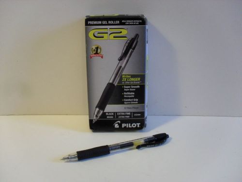 Pilot G2 Premium Gel Roller Pens Extra Fine 0.5mm Black 31002  (11 New in Box)