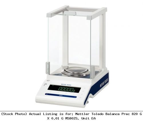Mettler toledo balance prec 820 g x 0.01 g ms802s, unit ea scale for sale