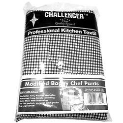 Each piece sold: Extra Large Black/White Chef Pants with Elastic Waist - Challenger.