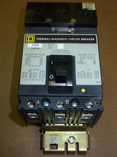 Square d fab 3 pole 100 amp 600v fab36100 circuit breaker gray label for sale