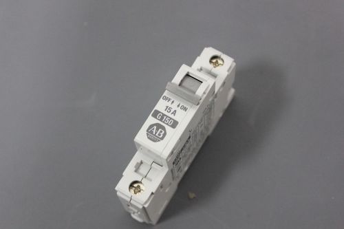 Allen bradley single pole 15a circuit breaker 1492-cb1 g150  (s16-1-32b) for sale
