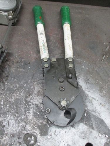 The name of the product is the 774 Ratchet Cable Cutter from Greenlee, which has a capacity of cutting cables up to 750 MCM.