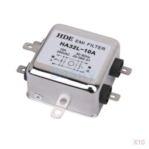 10x general purpose  power emi filter ha32l-10a 50/60hz 250v ac -25~+85c for sale