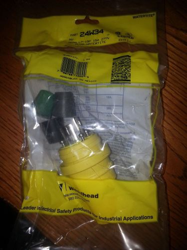 New sealed woodhead 24w34 watertite connector plug ac power 15a 277v for sale
