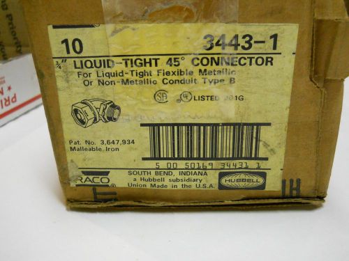 10  3/4 45 degree liquid tight flexable connector 3443-1 for sale