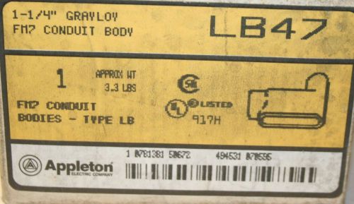 Appleton grayloy iron conduit  lb47   fm7 bodies, style lb,1-1/4in, new in box for sale