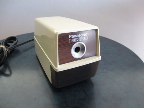 The Super Sharp Panasonic Electric Pencil Sharpener Model KP-100 Beige with Auto-Stop feature.