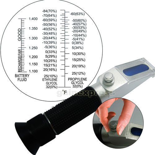 Portable battery acid antifreeze cleanung fluid glycol coolant refractometer f for sale