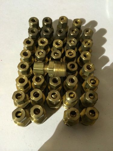 Lot of 39 - 3/16&#034; compression tubing to 3/8&#034; mpt brass connector fitting for sale