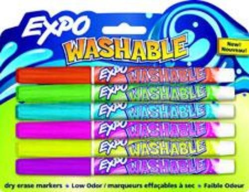 Sanford Expo Fine Assorted Washable Dry Erase Markers, 6-Pack