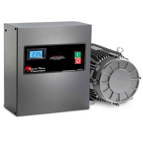 3 hp rotary phase converter - tefc, voltage display, industrial grade - gp3plv for sale