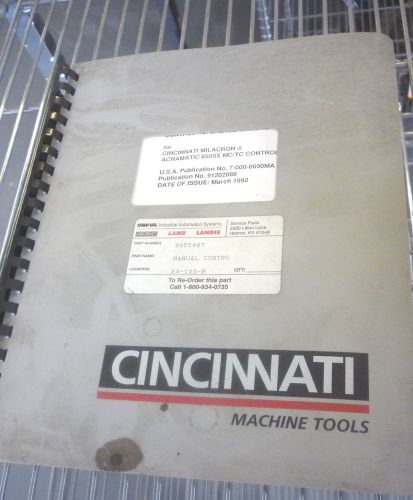 ACRAMATIC 850SX MC/TC Control Reference Manual by Cincinnati Milacron bearing the product code 7-000-6090MA