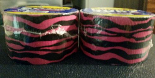 Pink Zebra Printed Duck Tape - 2 Rolls, 1.89 inches x 10 ft Each