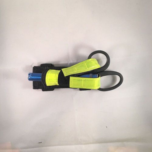 Ems, paramedic, rescue horizontal emt shear / minilight pouch lime reflective for sale
