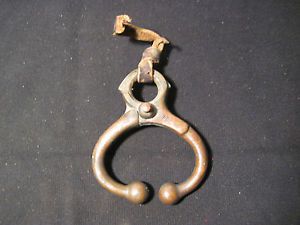 Old vintage cow nose ring removable lead your cow by the nose brass hinge clamp for sale