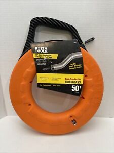 NEW KLEIN TOOLS 50&#039; ft Non Conductive Fiberglass Fish Tape Wire Cable Puller