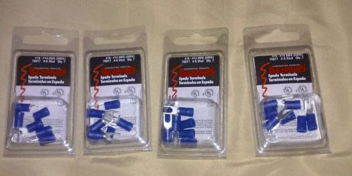 Seven quantities of four packs of Buchanan Spade Terminals, for wire sizes #16-#14.