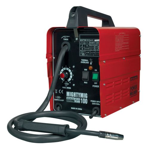 No Gas/Gasless Mighty Mig Welder SEALEY MIGHTYMIG100 - 100Amp with Flux Wire and Tip.