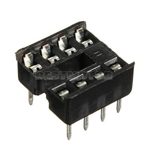 100 pcs 8 pin 2.54mm dip ic socket adaptor solder type socket integrated circuit for sale