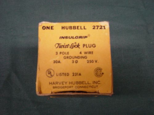 New l6-30r 4 wire, 3 phase hubbell 2721 ac plug (nib) for sale