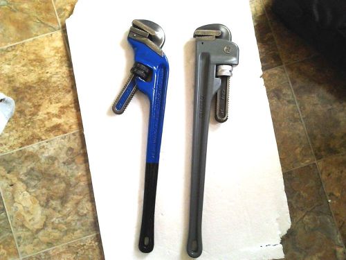 The pipe wrenches are named the E-24 and Raptor Aluminum 24