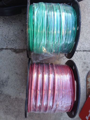 Spool of 500 feet of Red and Green 12 AWG Solid Copper THHN Wire.