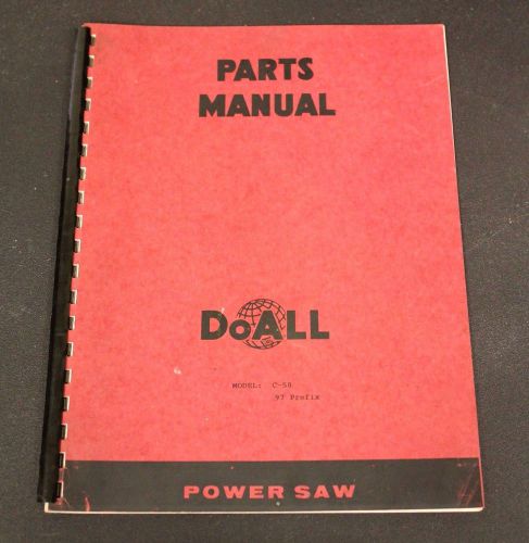 DoAll C-58 Parts Manual- Power Saw