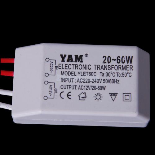 Ydhet60b 220v-12v plastic electronic transformer 60w for 12v halogen light bulbs for sale