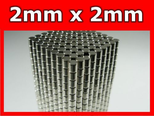 Rare Earth Neodymium Magnets N50 - Pack of 50, Dimensions 2mm x 2mm