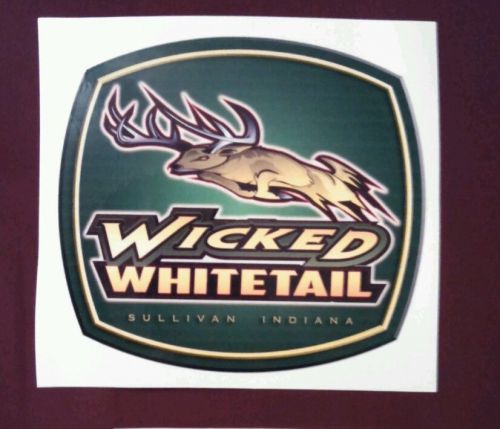 John Deere Tractor Pulling Wicked Whitetail Decal - 4x4 Inch (Free Shipping)
