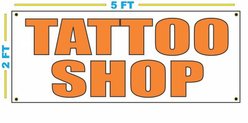 NEW Size Orange Banner Sign for Tattoo Shop