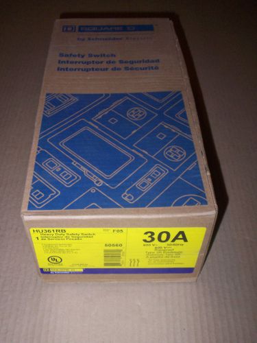 Square d hu361rb 30 amp 600v non fusible 3r safety switch disconnect new for sale