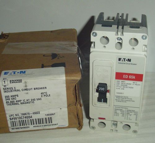 Ed2200 eaton cutler hammer ed 65k rated 200a 240v industrial circuit breaker for sale